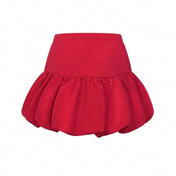 Red Casual Women's Mini Skirt - Picture 3 of 8